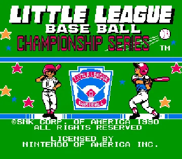 Little League Baseball - Championship Series (USA) screen shot title